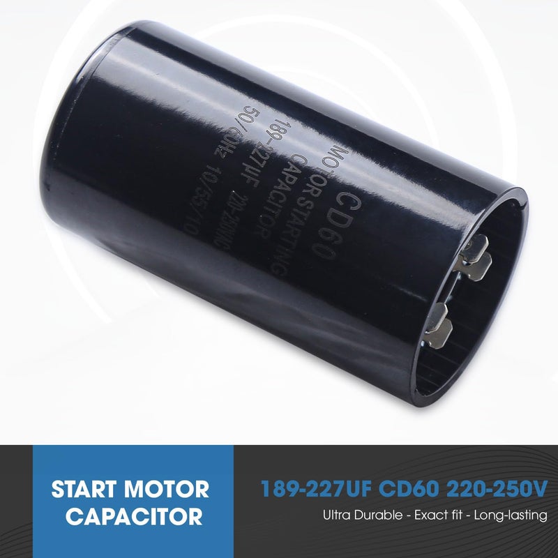 Seentech 189-227 uf/MFD 220-250 VAC ±20% CD60 Round Motor Start Capacitor 50/60 Hz AC Electric Motor Universal Fit for AC Motor Run or Fan Start and Cool or Heat Pump Air Conditioner - Image 2